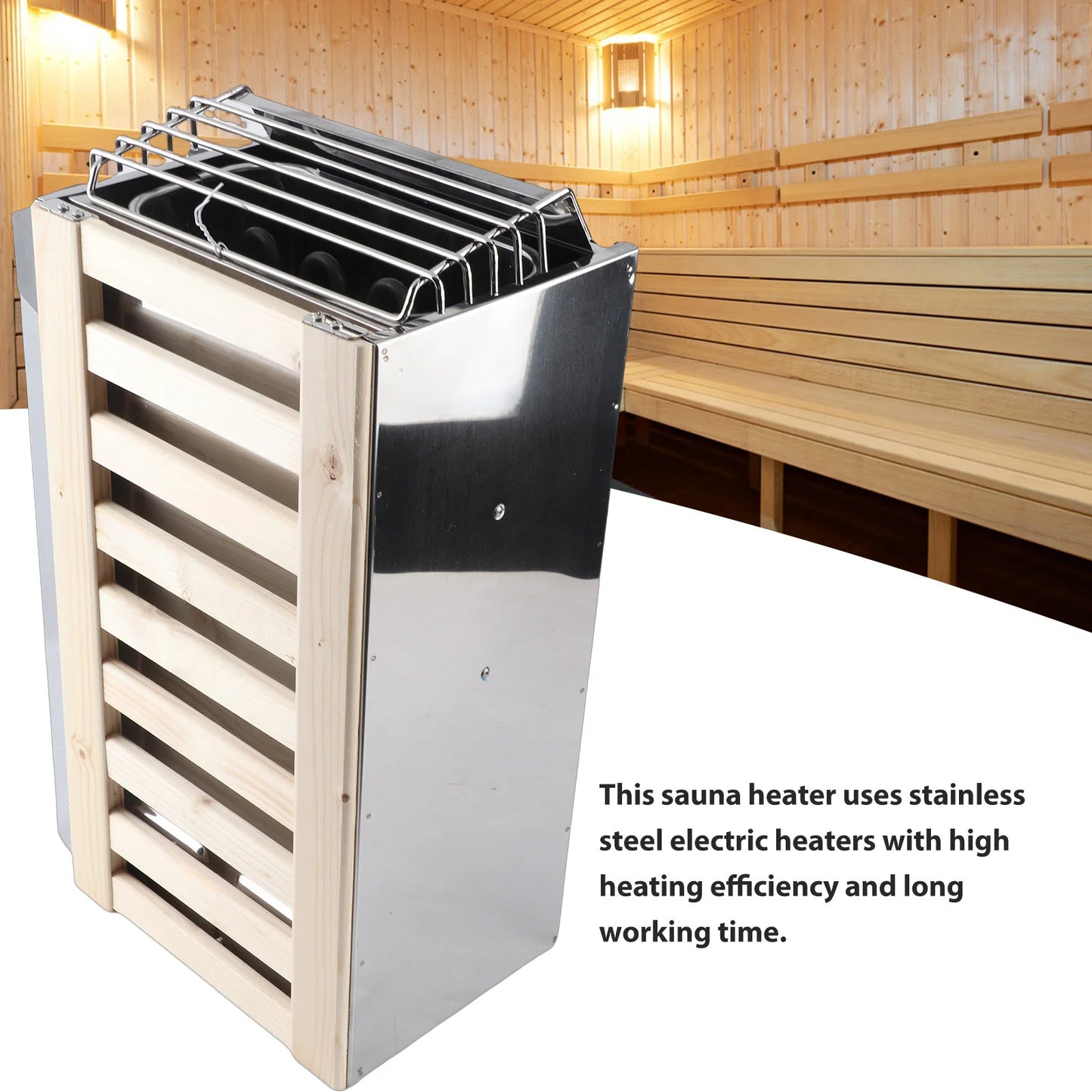 Sauna Heater 3.6KW 110V Internal Control Stainless Steel Sauna Heating Stove for Home Hotel Steam Room