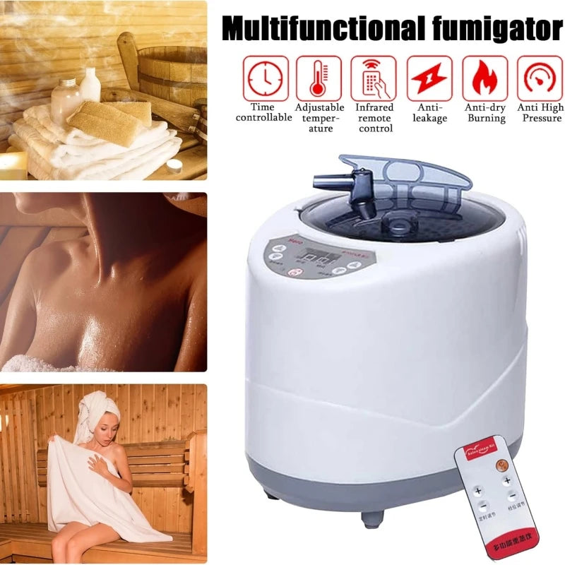 2.6 L Sauna Steamer Portable Sauna Generator for Sauna Home SPA Fumigation Steam Machine Timer Display and Remote
