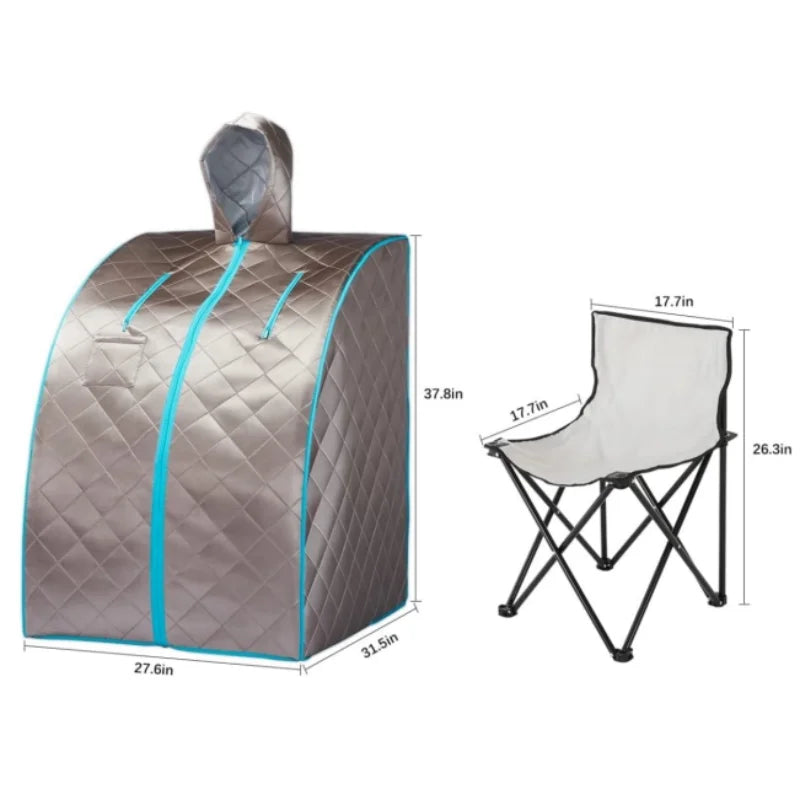 Portable Sauna for Home Infrared Sauna Personal Spa 3 Heating Plates Folding Sauna Chair Heated Foot Pad, Remote Control