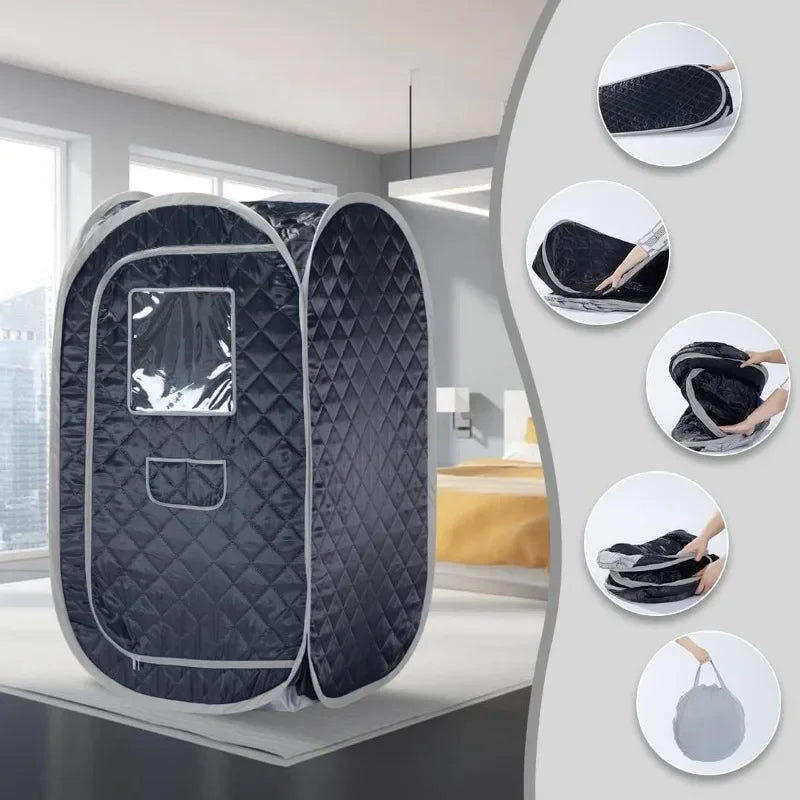 Portable Steamer Sauna Tent Foldable One Person Full Body Spa for Therapy without Steamer