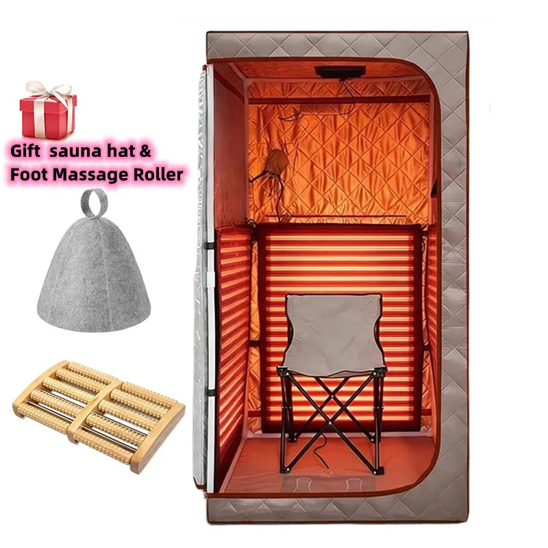 Portable Full Size Infrared Sauna for Home Spa with Red Light Portable Dry Sauna for Relaxation(L 33.8" x W 33.8" x H