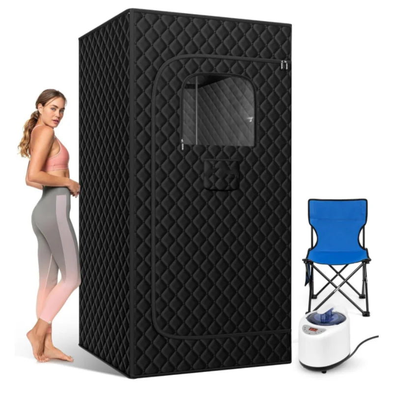 Portable Steam Sauna Portable Sauna for Home Sauna Tent Sauna Box 3/4L 1000/2000W Steamer and Folding Chair