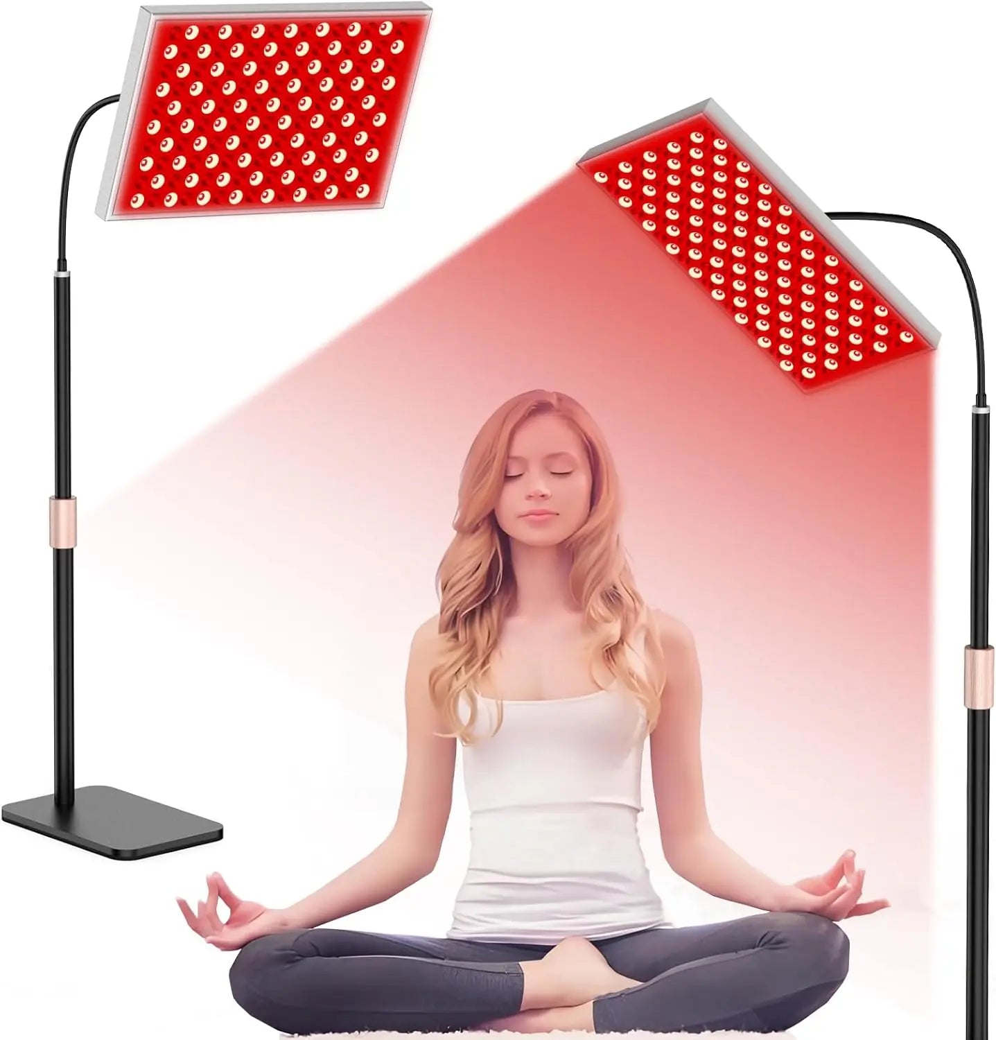 Red Light Therapy Lamp,660&850 nm NIR LED Panel Light with Adjustable Stand,Infrared Red Light Therapy Device for Full