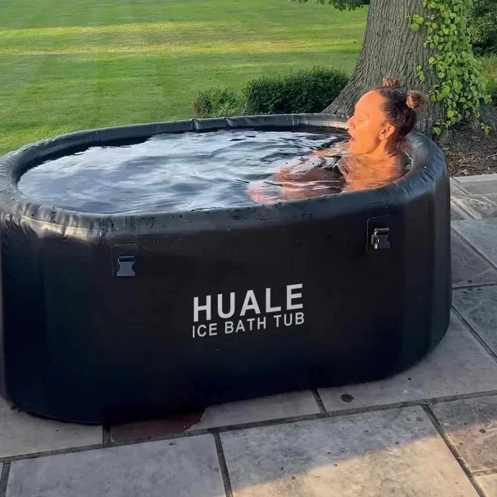 132 Gal Portable Inflatable Ice Bathtub 150*80*75cm for Athletes Ice Baths Outdoor Cold Water Therapy Recovery Pod