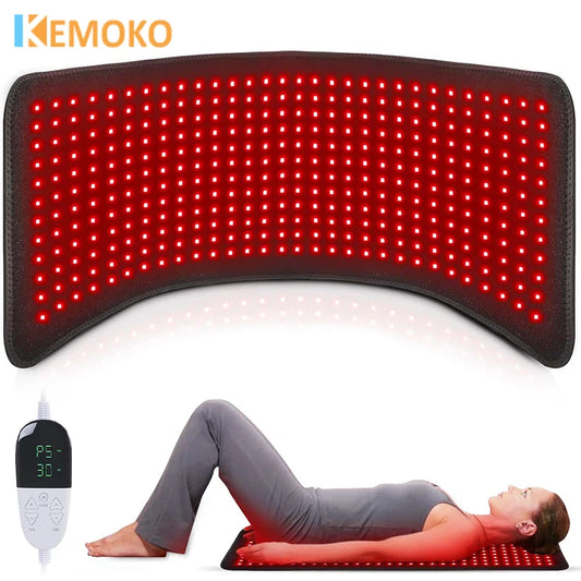 360PCS LEDS Blanket 660nm 850nm Red Infrared Light Therapy Mat, for Back Waist and Shoulder Muscle Soreness Relief
