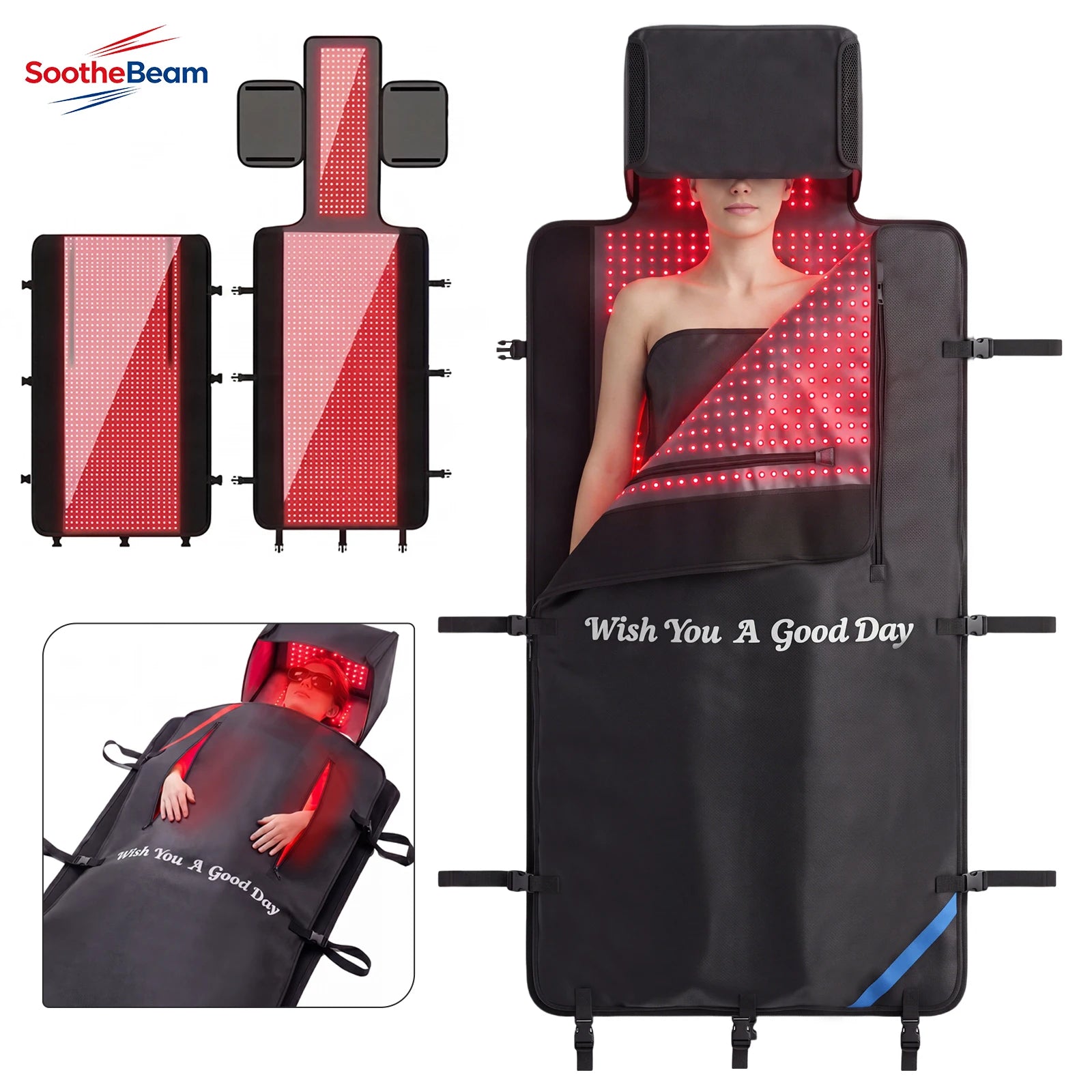 2880LEDs Red Light Therapy Mat 660nm 850nm Near Infrared Sleeping Bag Blanket Whole Body Care Pad Home Fitness Muscle