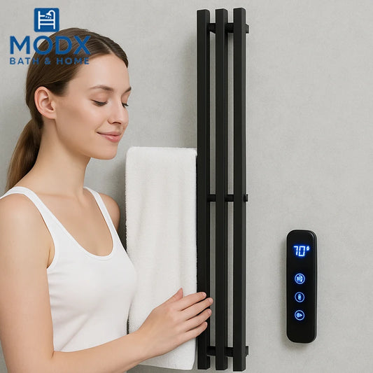 Stainless Steel Electric Towel Rack Bathroom Towel Dryer Towel Radiator Built-In Timer Bathroom Heated Towel Warmers