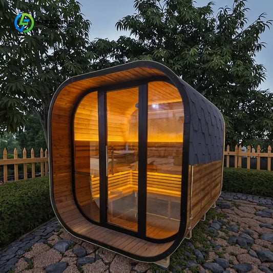 Outdoor Mini Wooden Steam Barrel Sauna Traditional Finnish Bath