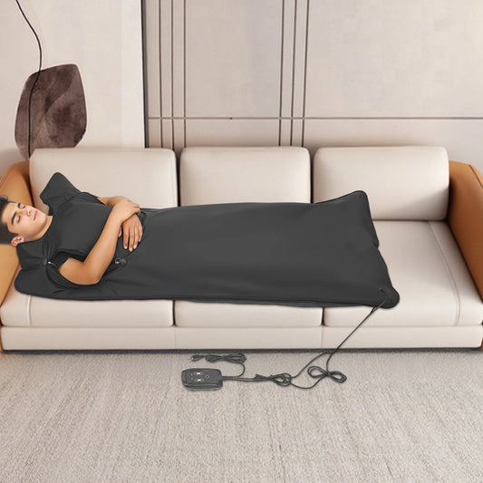 Portable Folding Sauna Blanket 180*80cm, 500W Timeable Heating Blanket Sweat Steam Bag with Remote for Spa Fatigue