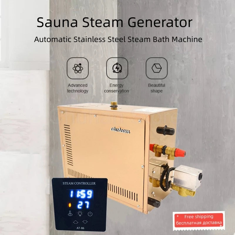 5/6/7/8/9KW Home Wet Steam Room Steam Bath Generator Household Steaming Sauna Room Steam Bath Sauna Machine For Spa