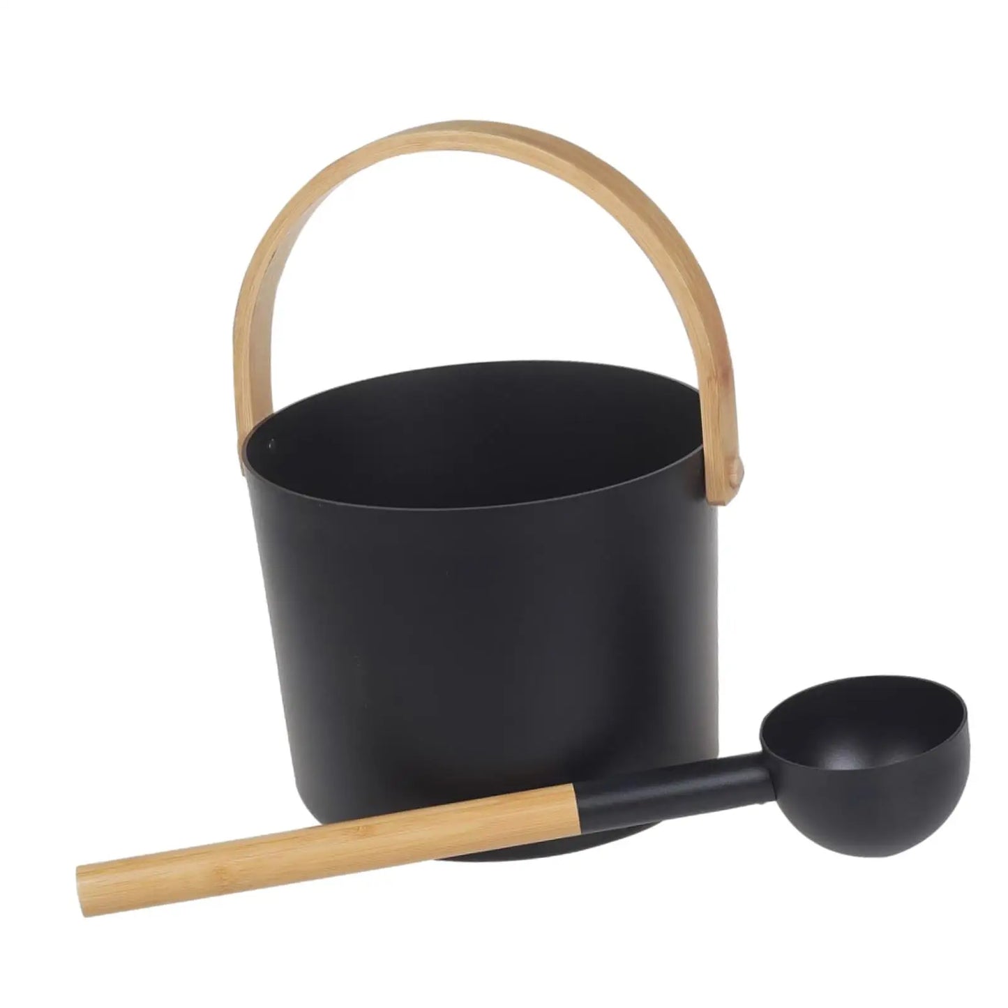 Sauna Bucket with Ladle SPA Sauna Barrel, Multifunctional 7L ,Portable Sauna Water Bucket Sauna Accessory for Home