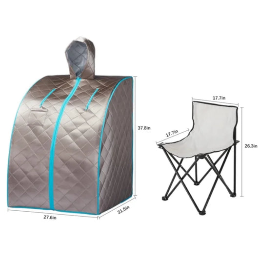 Portable Sauna for Home Infrared Sauna Personal Spa 3 Heating Plates Folding Sauna Chair Heated Foot Pad, Remote Control
