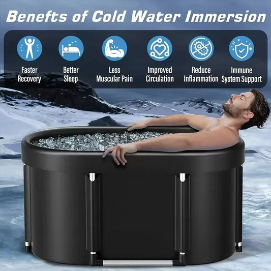 Portable Foldable Ice Bath Tub for Athletes Multiple Layered Portable Outdoor Cold Plunge Tub for Recovery,Cold Plunge