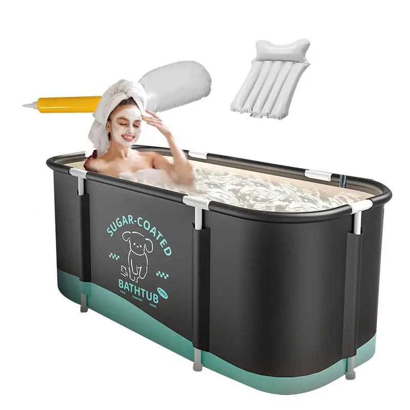 Portable Bathtub Adult Ice Bath Tub Thicken Multiple Layer Bathtub Fold Up Bathtub Family SPA Soaking Tub for Small