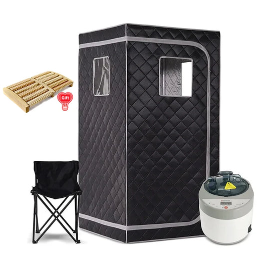 Full Body Home Steam Sauna Set 4L Large Steam Pot One Person Sauna Spa with Time Temperature Remote Control Therapy