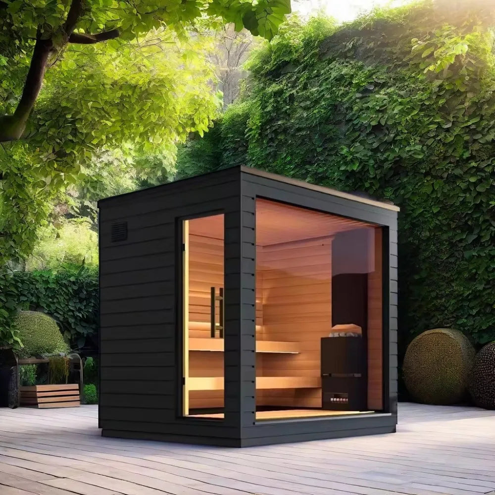 2-Person Outdoor Sauna Outdoor Modern Design Steam Room Far Infrared Sauna Outside Box