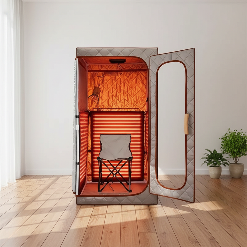 Portable Full Size Infrared Sauna for Home Spa with Red Light Portable Dry Sauna for Relaxation(L 33.8" x W 33.8" x H